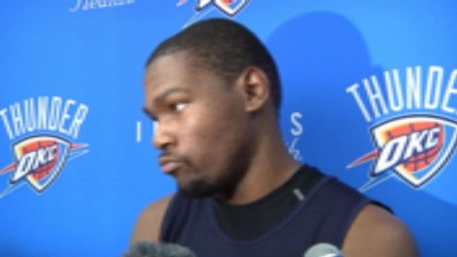 Thunder Forward Kevin Durant After Practice