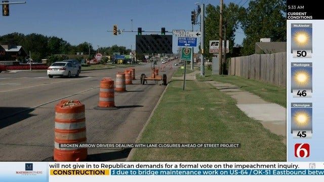 Street Project To Widen Busy Broken Arrow Street Closes Lanes, Impacts Drivers