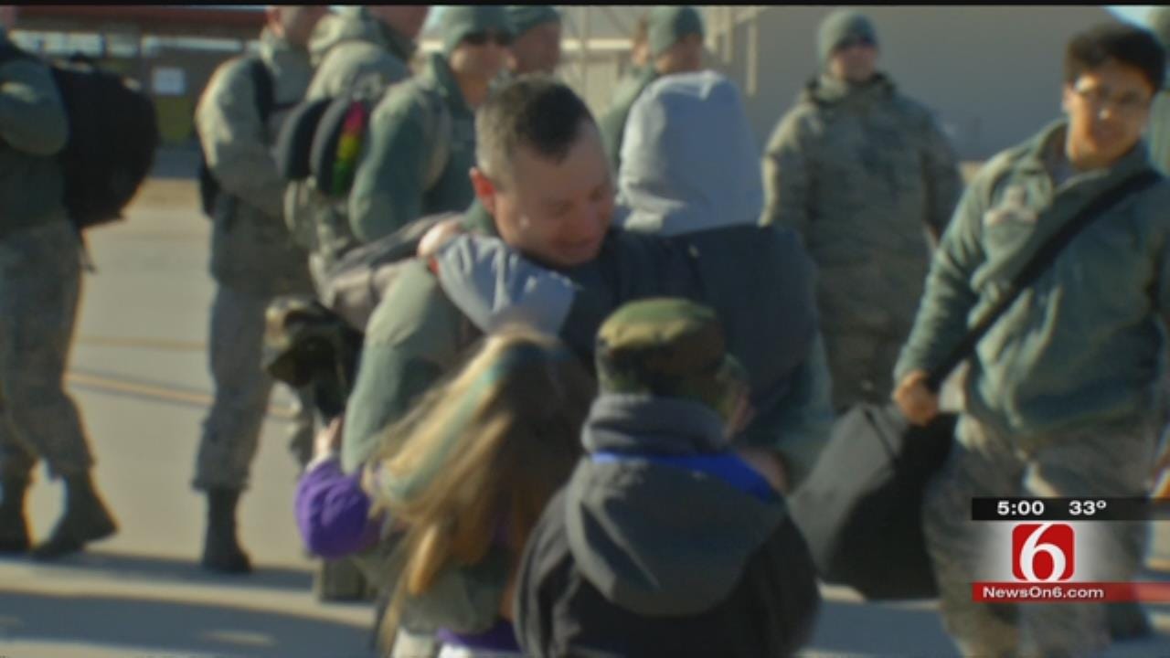 Oklahoma Air National Guard Members Welcomed Home In Tulsa