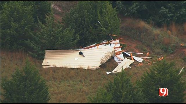 WEB EXTRA: Bob Mills SkyNews 9 HD Flies Over More Storm Damage In Luther