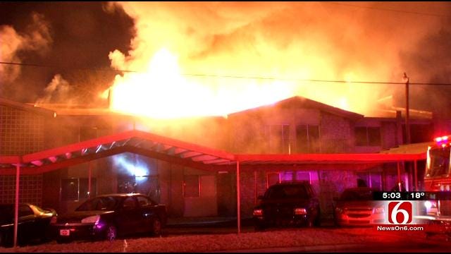 Tulsa Firefighters Battle Midtown Apartment Fire, Bitter Cold