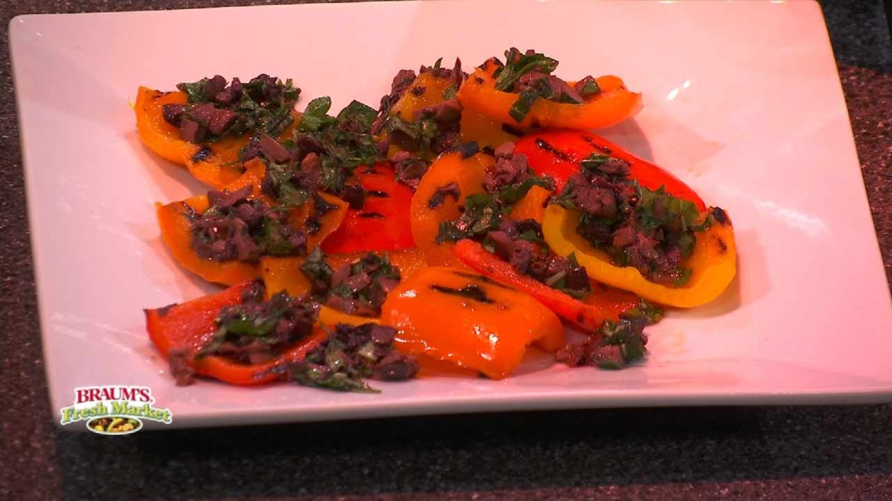 Grilled Bell Peppers With An Olive Vinaigrette