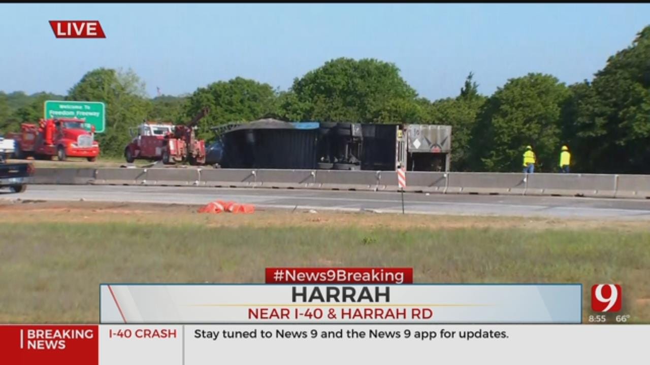 I-40 Fiery Rollover Accident Involving A Semi Send 1 To Hospital