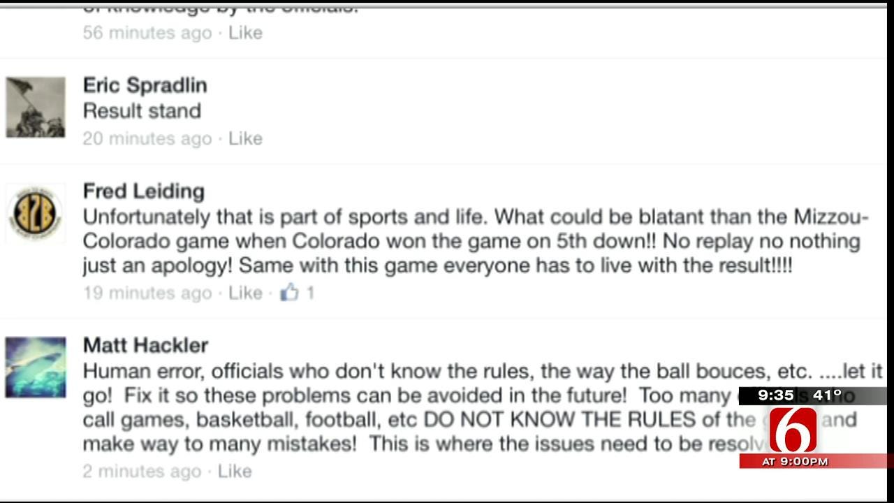 OK Talk: Should A Football Game Be Replayed Because Of A Blown Call?