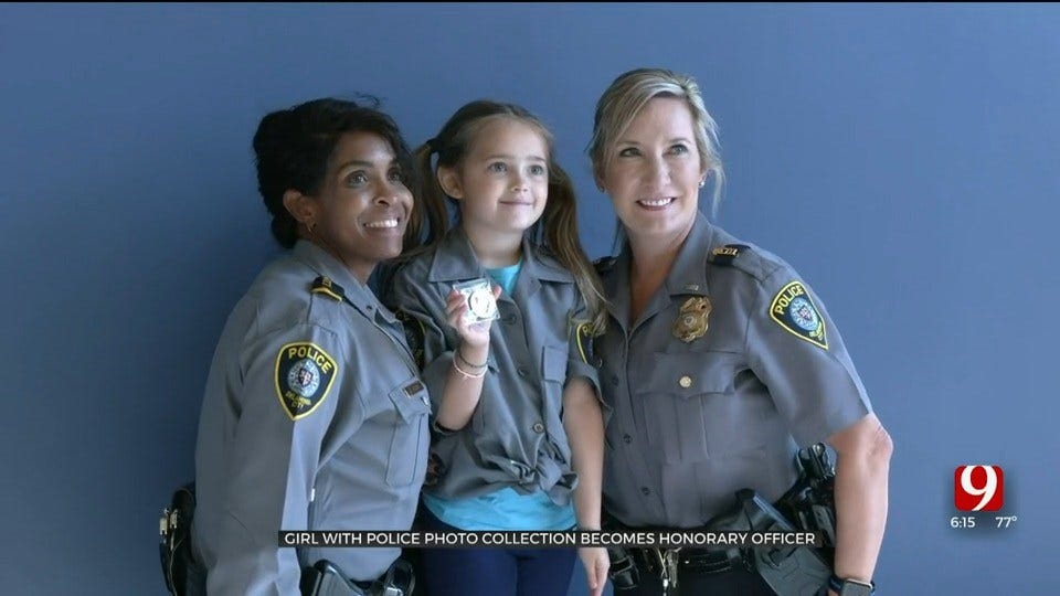 6-Year-Old Girl With Police Photo Collection Becomes Honorary Officer
