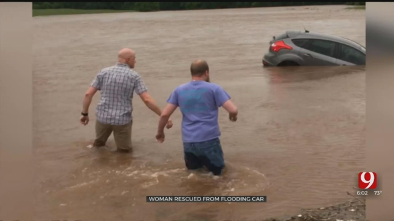 Good Samaritans Rescue Driver From Sinking Vehicle In Flooded Stillwater Roadway