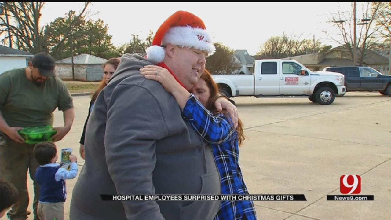 Non-Profit Surprises Prague, Drumright Hospital Employees' Families With Christmas Gifts