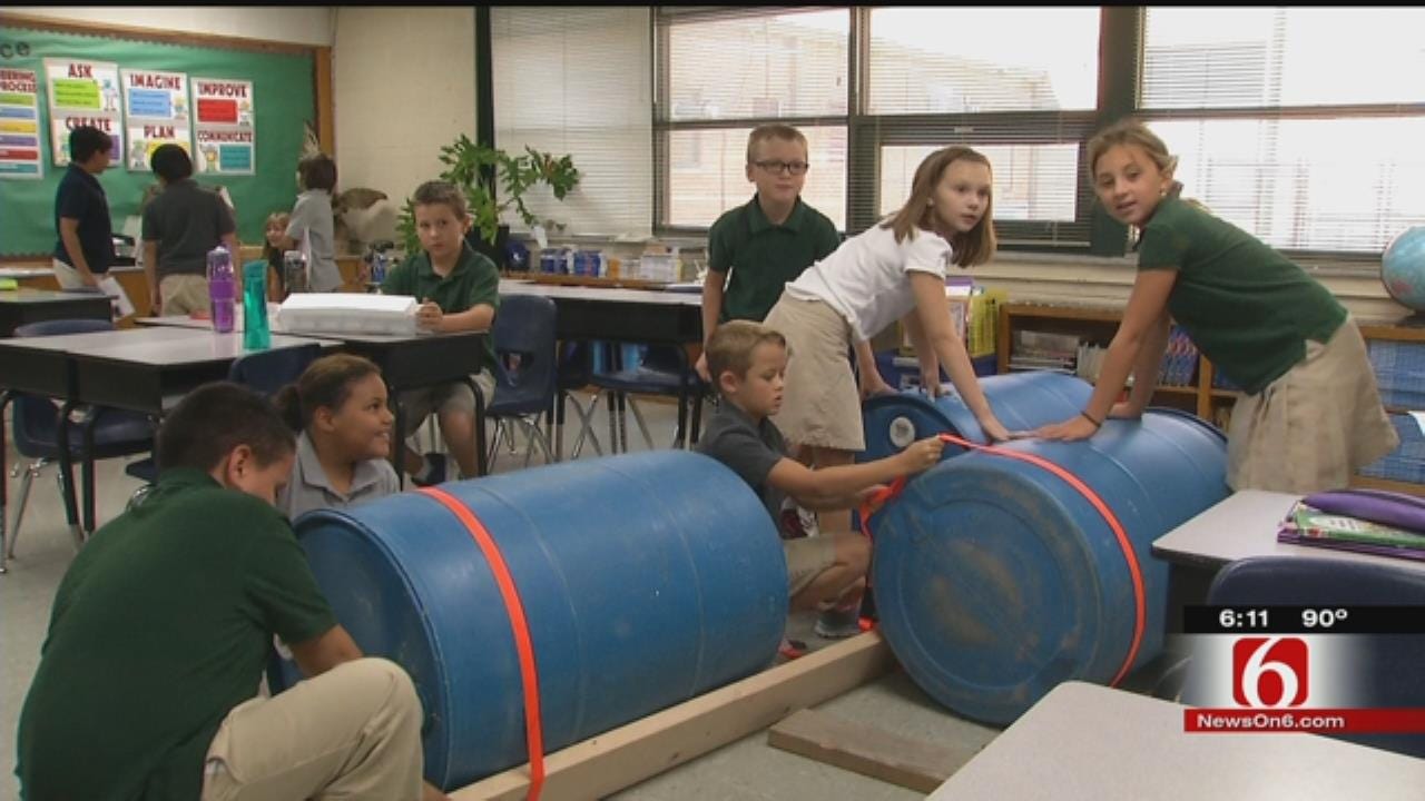 Fourth Graders Enter Great Raft Race For Class Assignment