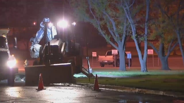 WEB EXTRA: Video Of Water Main Break On 31st Street In Tulsa