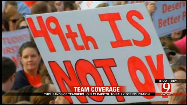 Thousands Of Teachers Join At Capitol To Rally For Education