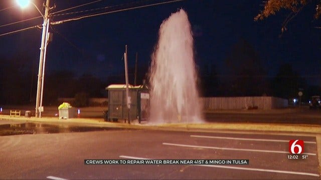 City Crews Repair Tulsa Water Break