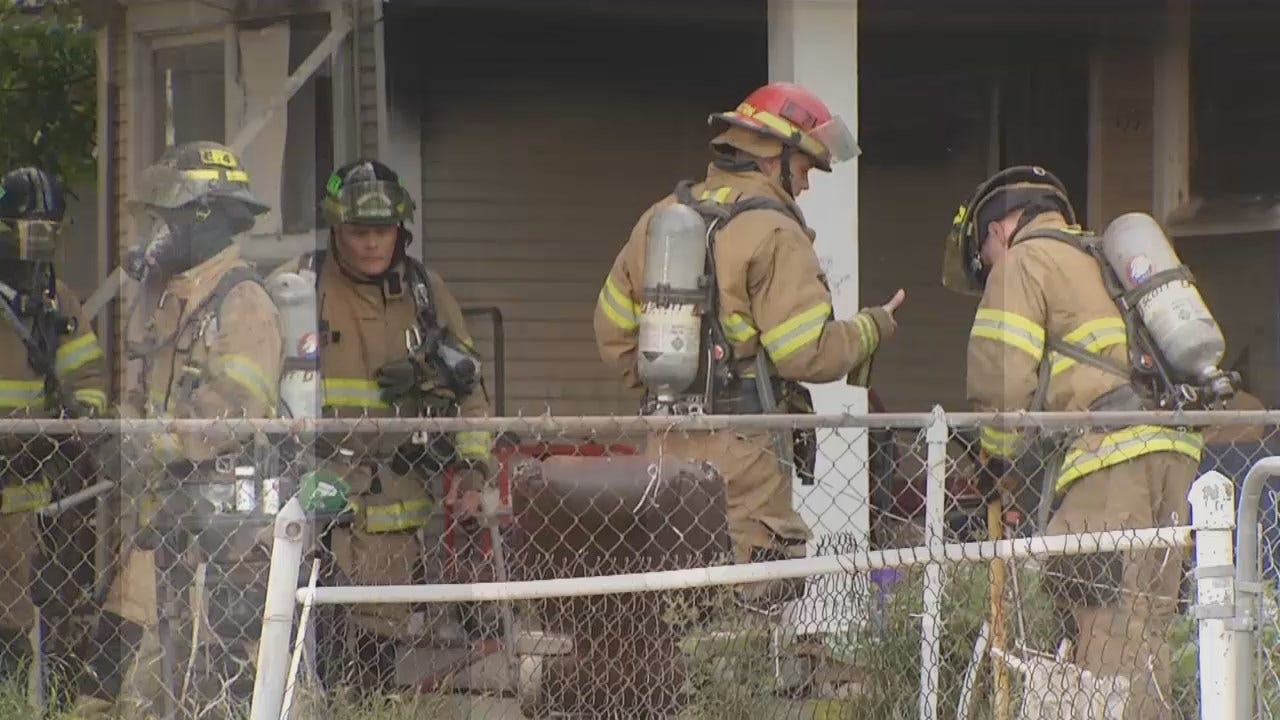 WEB EXTRA: Video From House Fire Near Downtown Tulsa