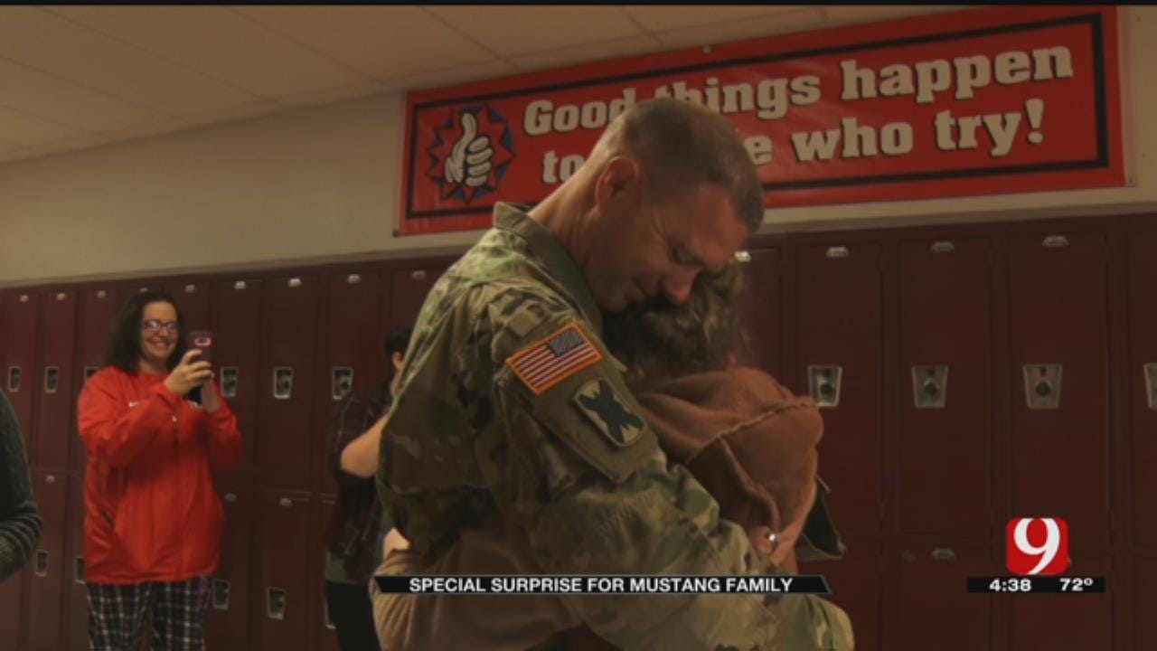 Mustang Schools Helps Father Surprise His 2 Kids