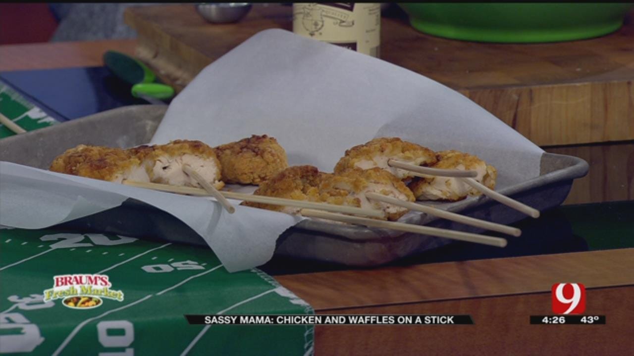 Chicken And Waffles On A Stick