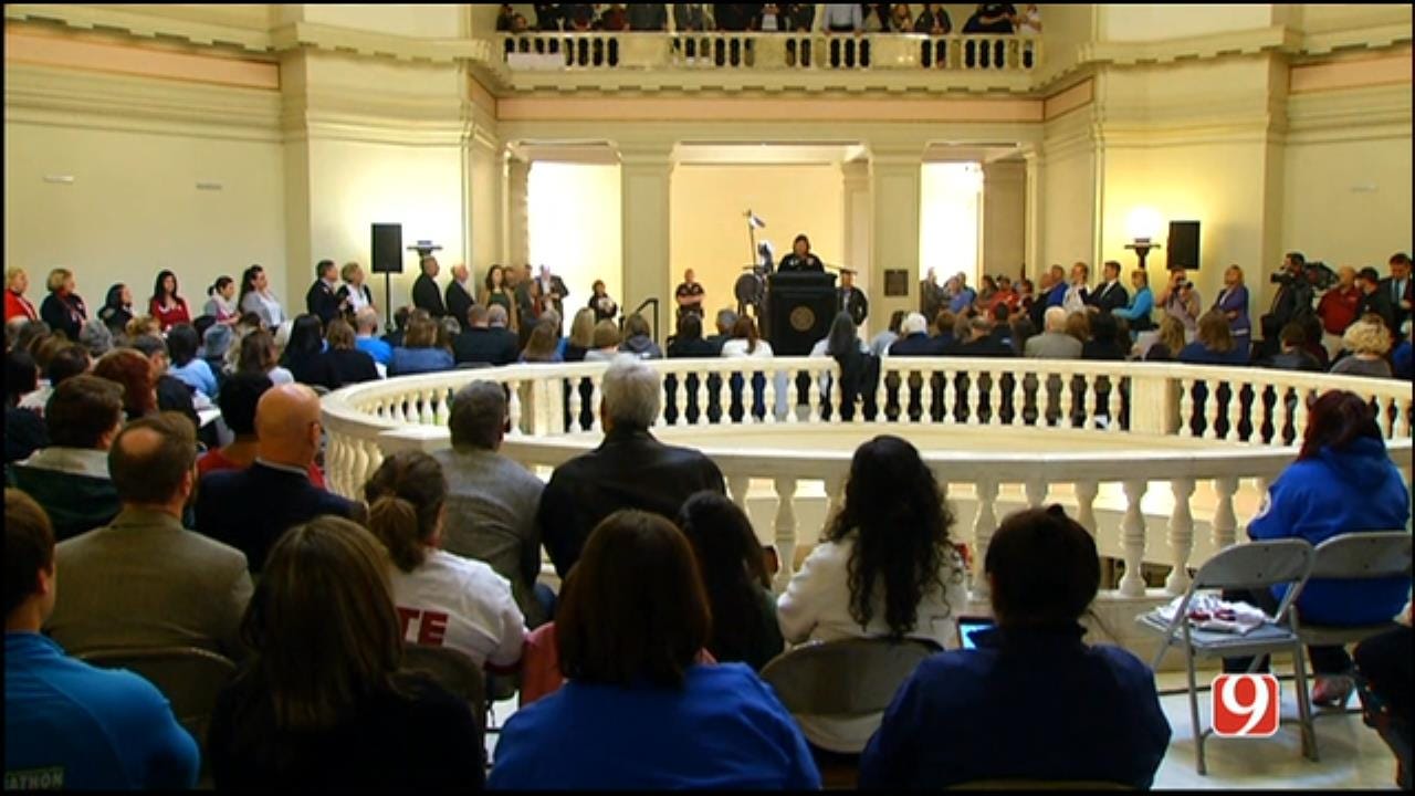 WEB EXTRA: Teachers Rally At Capitol In Support Of Step Up OK