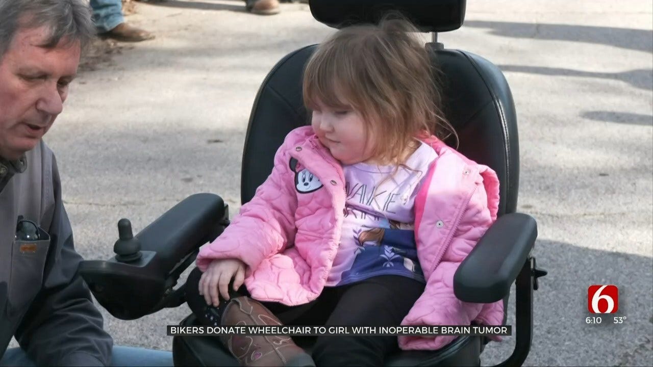 Bikers Give 5-Year-Old Girl With Rare Brain Tumor New Wheelchair