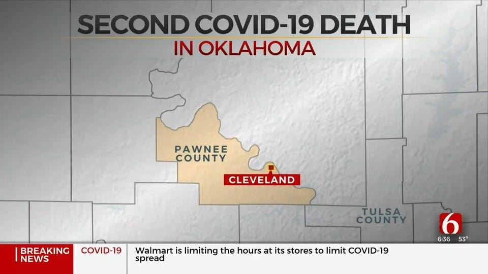 Cleveland Man Is 2nd Coronavirus (COVID-19) Death In Oklahoma