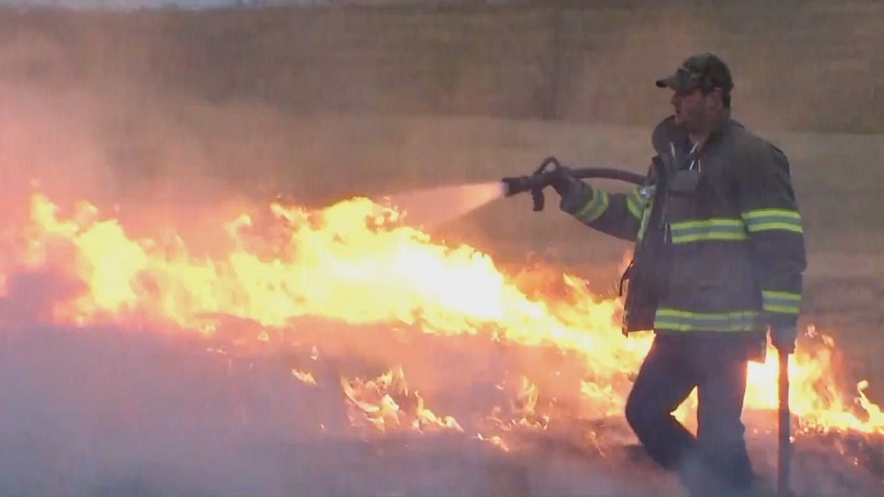 WEB EXTRA: Video From Grass Fire In East Tulsa