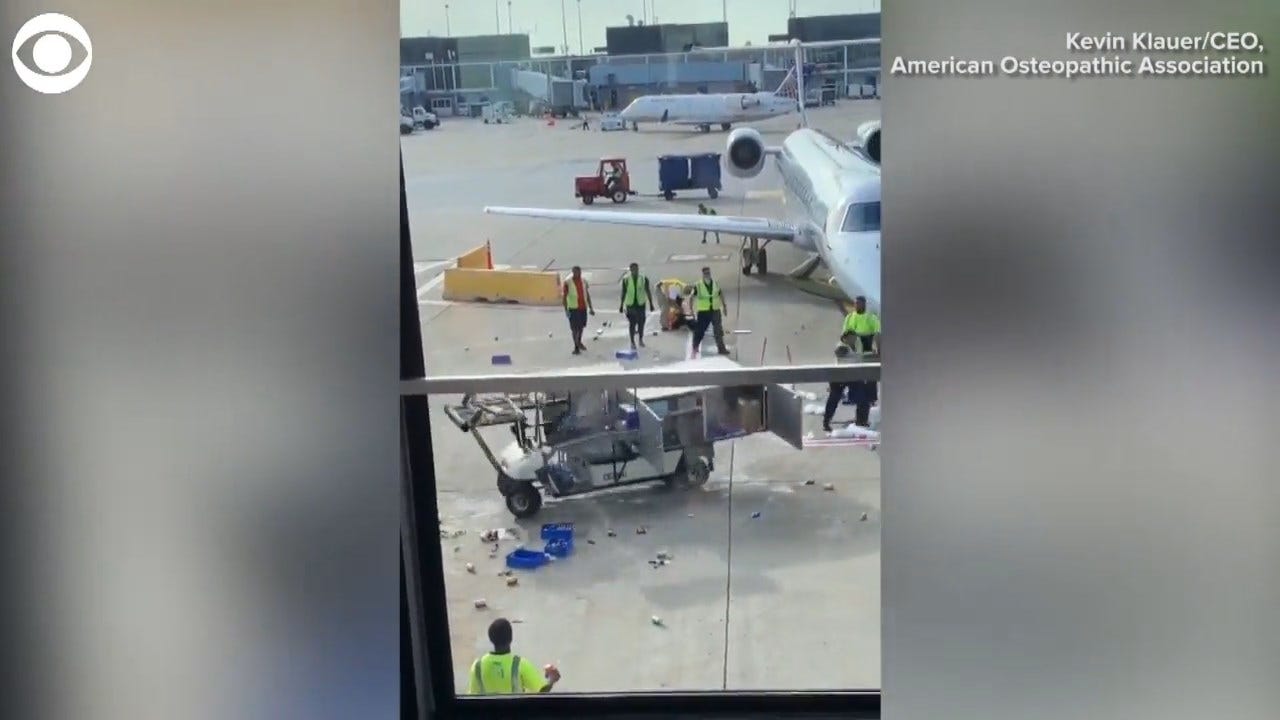 WATCH: Viral Video Shows Catering Cart Spiral Out Of Control On O’Hare Tarmac