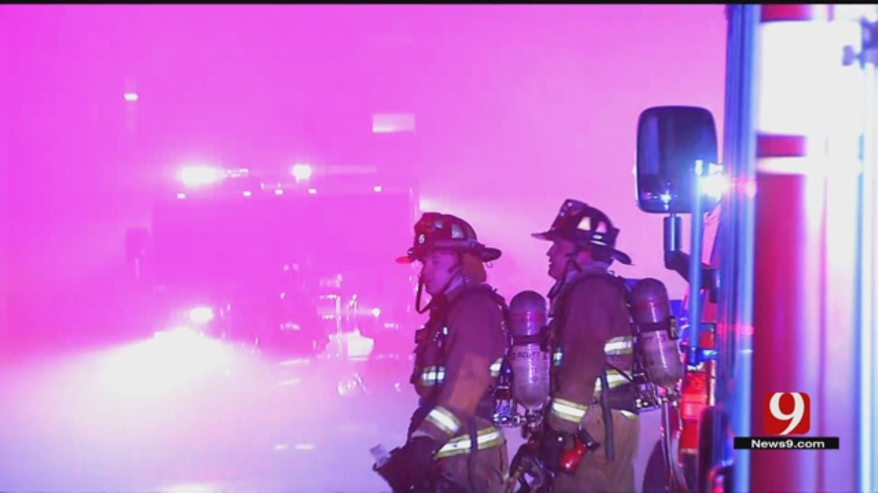 Firefighters Battling Commercial Fire In Downtown OKC