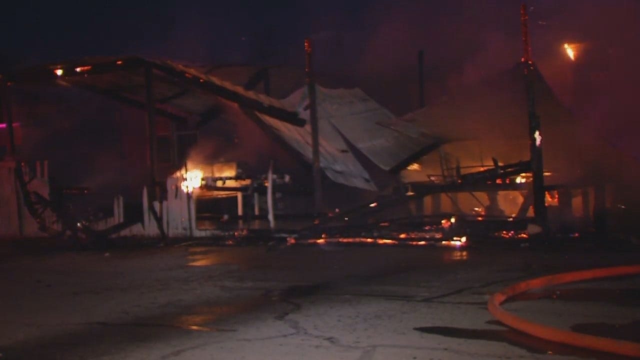 WEB EXTRA: Video From Scene Of Tulsa Mobile Home Fire