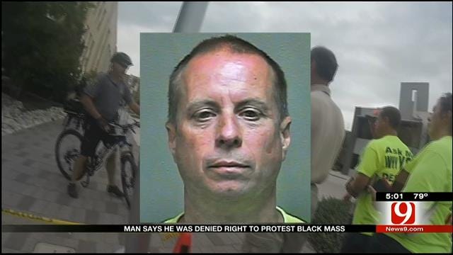 Man Says He Was Denied Right To Protest Black Mass