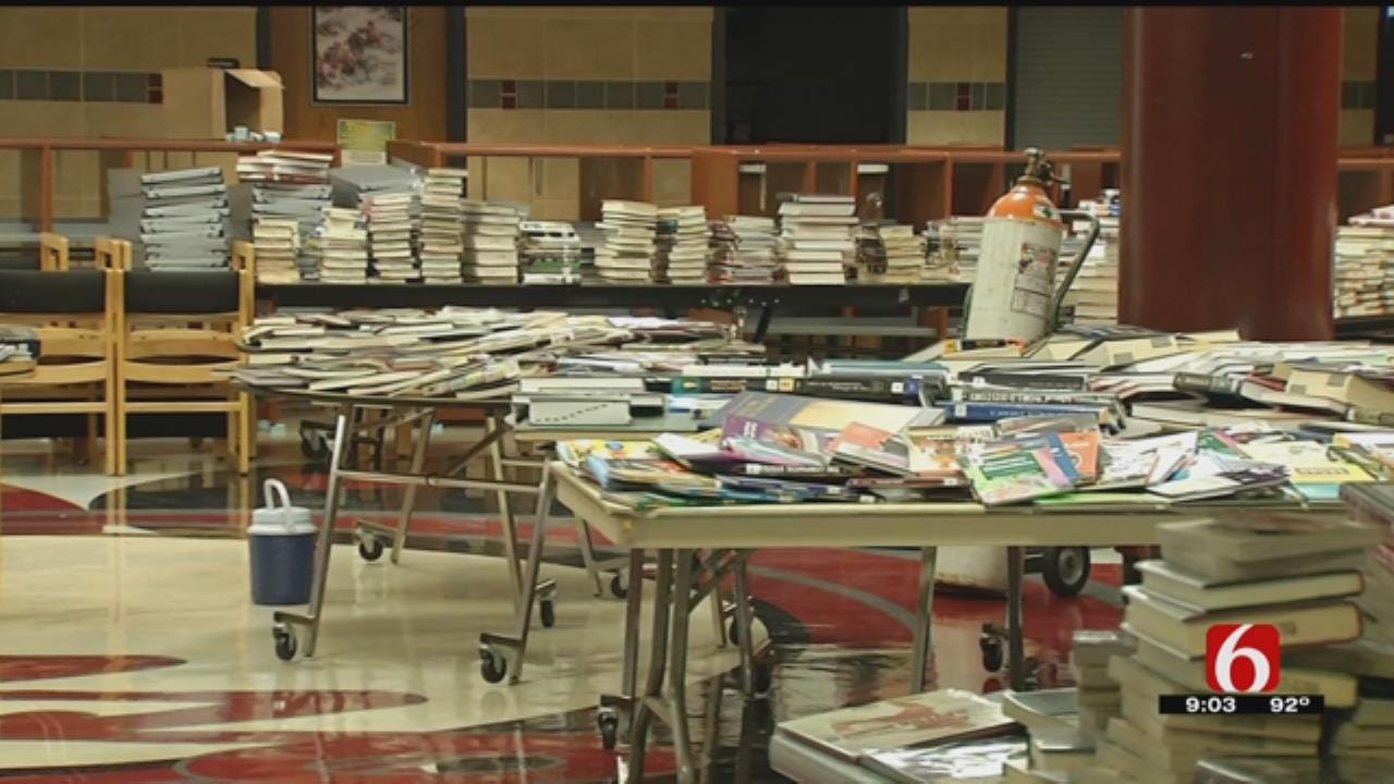 Burst Pipe Causes Water Damage In Owasso High School Library