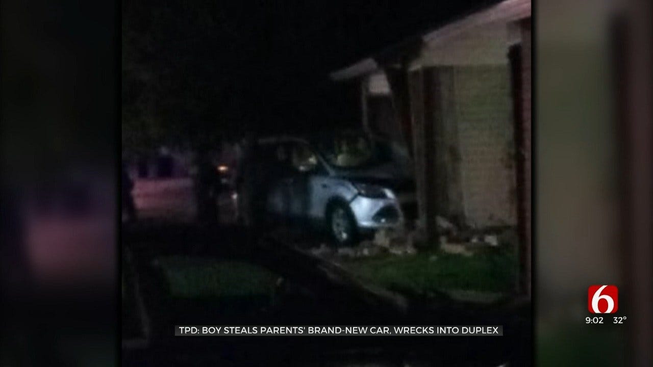 12-Year-Old Crashes Car Into Tulsa Duplex