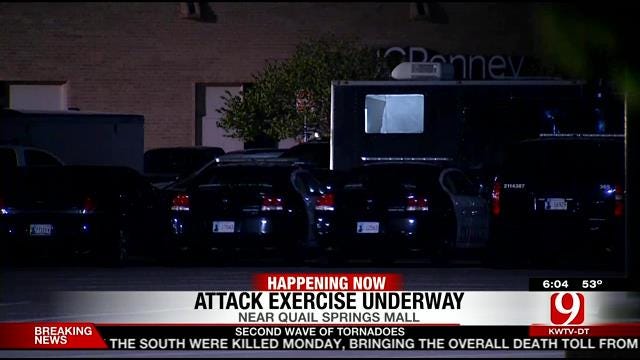 Law Enforcement Perform Attack Training Exercise At OKC Mall