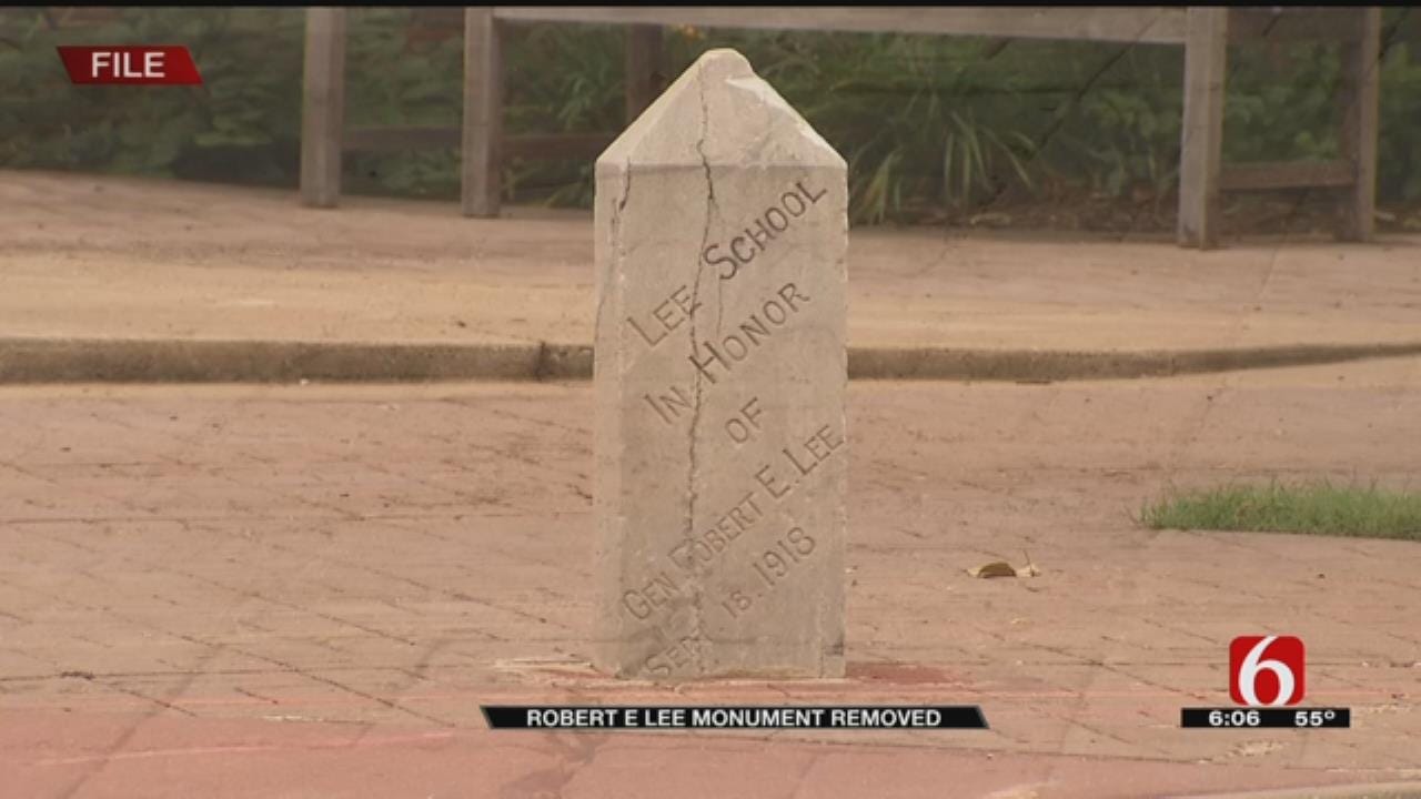 Monument To Robert E. Lee Removed From Tulsa School