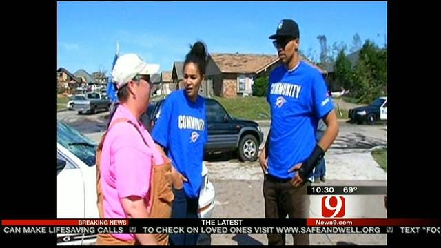 Thunder Players Tour Tornado Damage In Moore