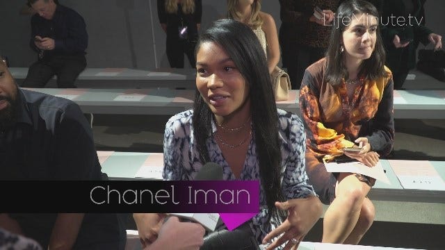 Katie Holmes and Chanel Iman at Elie Tahari’s Spring 2020 NYFW Show