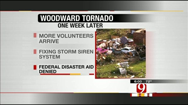 Residents, Volunteers Continue To Clean Up After Tornado Hit Woodward