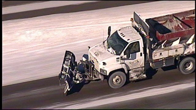 SkyNews 6: Tulsa Police Slow Traffic On U.S. Highway 169 Because Of Ice