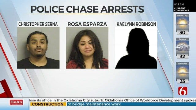 3 People Arrested After Tulsa Chase, Police Say