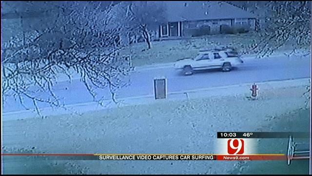 Home Surveillance Footage Captures Edmond 'Car Surfing' Accident