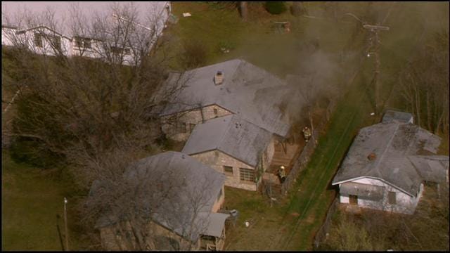 WEB EXTRA: Bob Mills SkyNews 9 Flies Over House Fire In NE OKC
