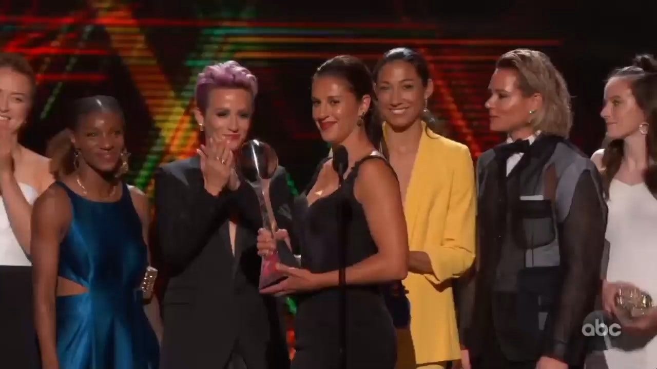 Women's National Team Wins 'Team Of The Year' Award At 2019 ESPY's