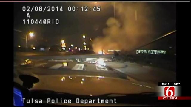 Dash Cam Footage Reveals Tulsa Police Officers Harrowing Rescue