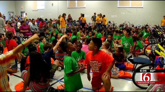 Tulsa YMCA Students Surprised With Free Bicycles
