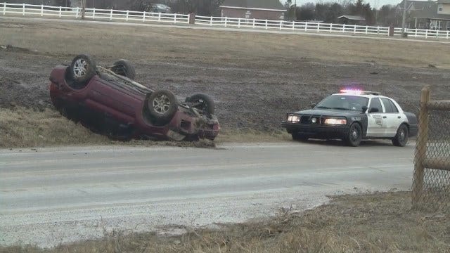 WEB EXTRA: Video From Scene Of Sand Springs Rollover Crash