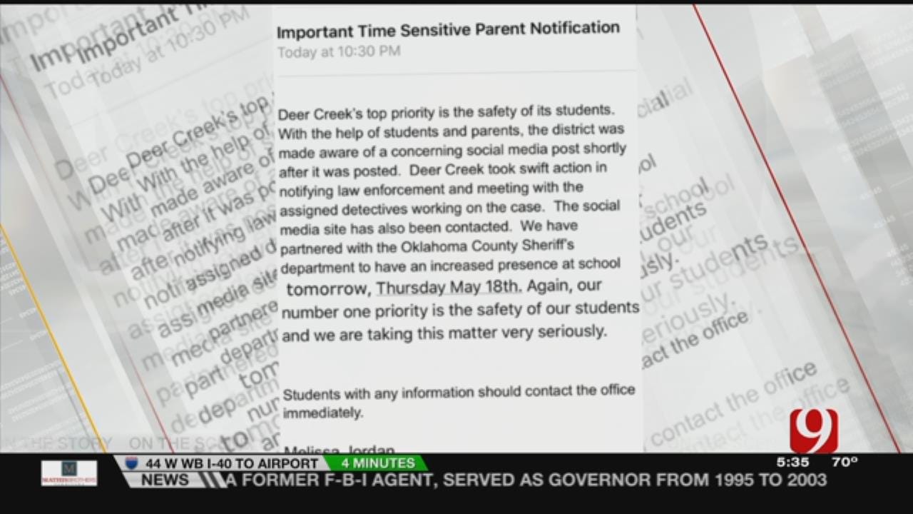 Social Media Threat Earns High Police Presence At Deer Creek HS Today