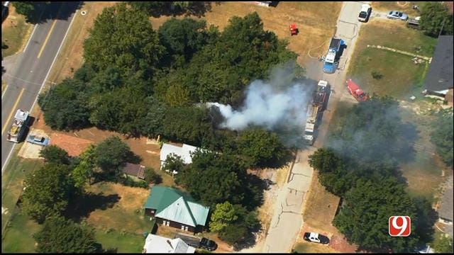 WEB EXTRA: SkyNews 9 Flies Over House Fire In Spencer
