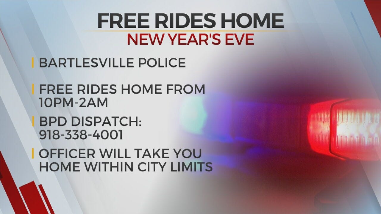 Bartlesville Police Offer Free Rides Home On New Year's Eve