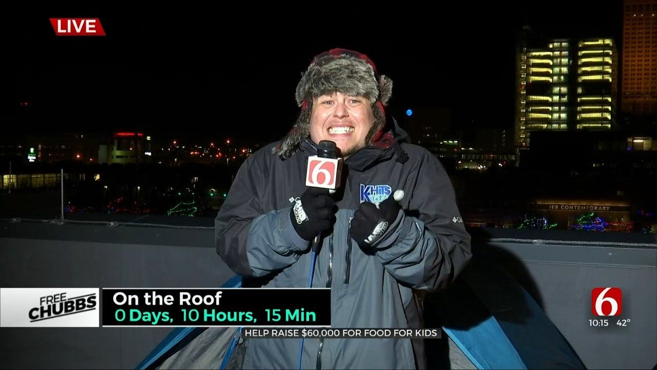 'Free Chubbs': 106.9 KHITS Personality Atop News On 6 Building To Raise Money For Food Bank