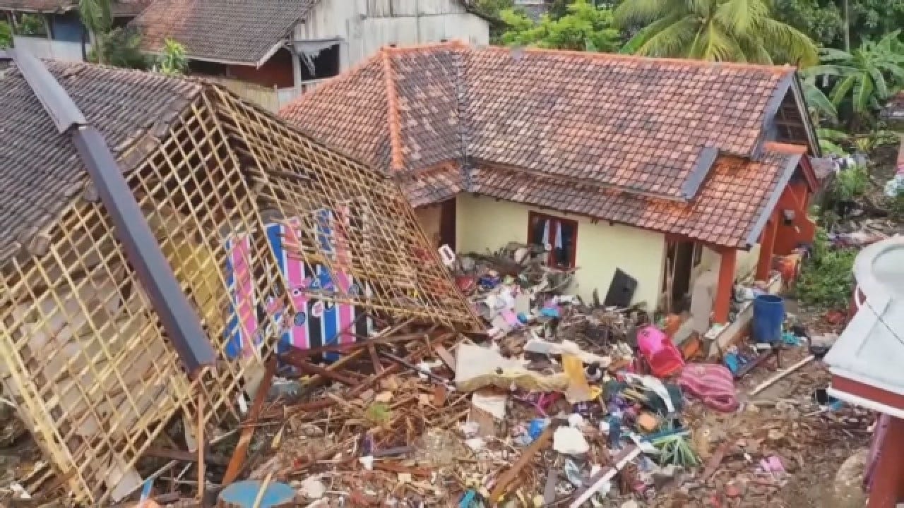 Aerial Footage Of Indonesia Tsunami Damage