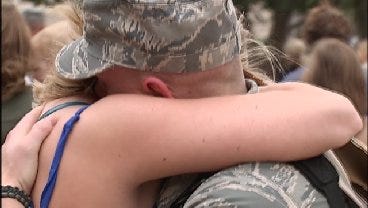 Oklahoma Airmen Reunited With Friends, Family After 4 Month Deployment