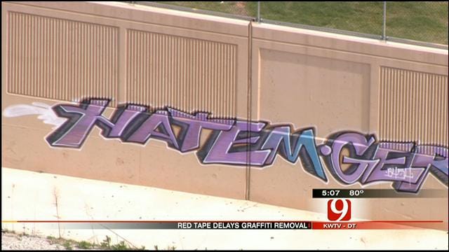Clean Up Of I-40 Graffiti In OKC Hits A Snag