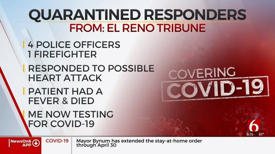 5 El Reno Emergency Responders In Mandatory Quarantine