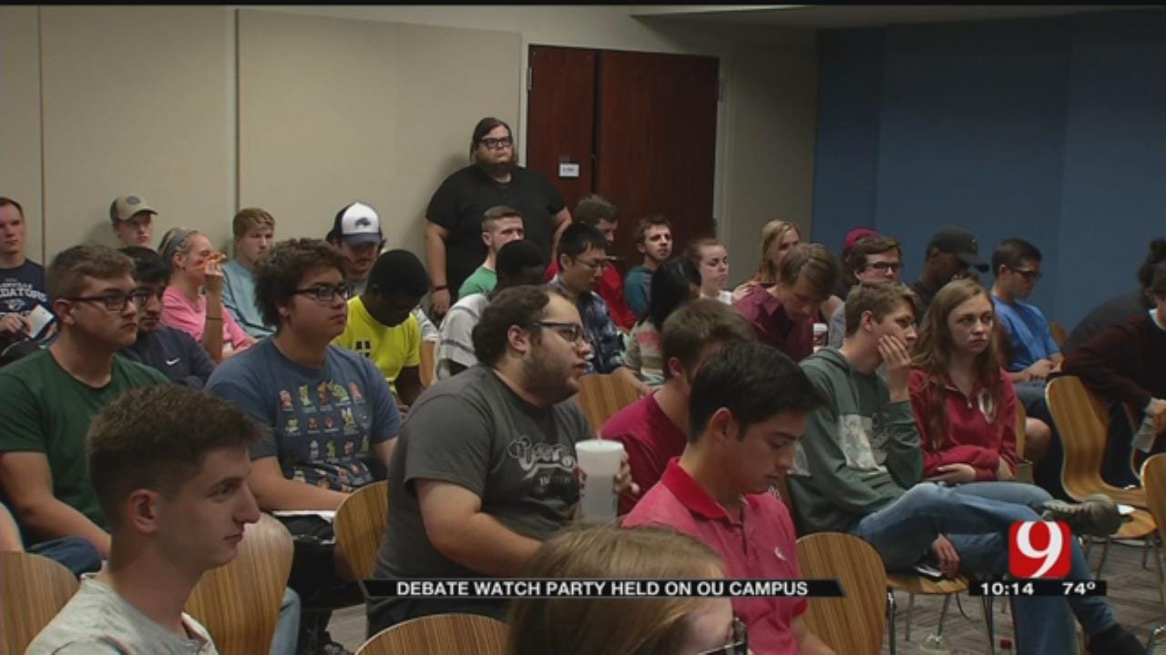 Hundreds Gather To Watch Presidential Debate At OU Watch Party